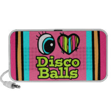 Bright Eye Heart I Love Disco Balls Portable Speaker