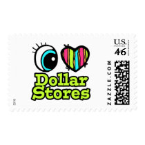 Bright Eye Heart I Love Dollar Stores Postage Stamps