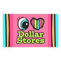 Bright Eye Heart I Love Dollar Stores Rectangular Sticker