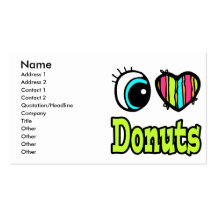 Bright Eye Heart I Love Donuts Business Cards