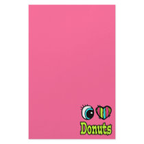 Bright Eye Heart I Love Donuts Stationery Design