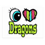 Bright Eye Heart I Love Dragons Post Cards