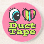 Bright Eye Heart I Love Duct Tape Drink Coaster