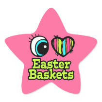 Bright Eye Heart I Love Easter Baskets Star Sticker