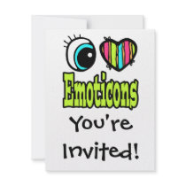 Bright Eye Heart I Love Emoticons Personalized Announcement