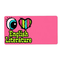 Bright Eye Heart I Love English Literature Personalized Shipping Label