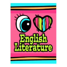 Bright Eye Heart I Love English Literature Postcard