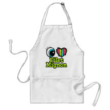 Bright Eye Heart I Love Filet Mignon Aprons