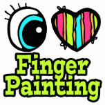 Bright Eye Heart I Love Finger Painting Photo Cut Outs