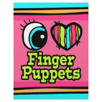 Bright Eye Heart I Love Finger Puppets Flyer Design