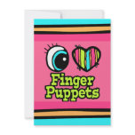 Bright Eye Heart I Love Finger Puppets Invitation