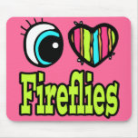Bright Eye Heart I Love Fireflies Mouse Pad