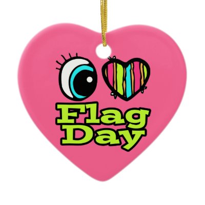 Bright Eye Heart I Love Flag Day Christmas Tree Ornaments