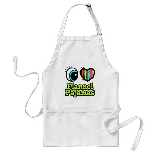 Bright Eye Heart I Love Flannel Pajamas Apron