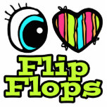 Bright Eye Heart I Love Flip Flops Cut Out