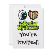 Bright Eye Heart I Love Following My Dreams Custom Announcements