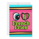 Bright Eye Heart I Love French Fries Personalized Invitation