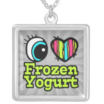 Bright Eye Heart I Love Frozen Yogurt Necklace