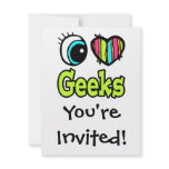 Bright Eye Heart I Love Geeks Custom Invites