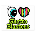 Bright Eye Heart I Love Ghetto Blasters Post Cards