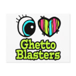 Bright Eye Heart I Love Ghetto Blasters Post Cards