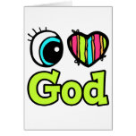 Bright Eye Heart I Love God Greeting Card