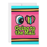 Bright Eye Heart I Love Going to the Mall invitations