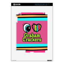 Bright Eye Heart I Love Graham Crackers Decals For iPad 3
