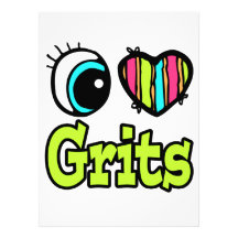 Bright Eye Heart I Love Grits Personalized Announcements