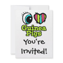 Bright Eye Heart I Love Guinea Pigs Personalized Invitation