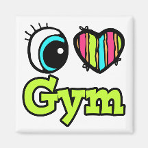 Bright Eye Heart I Love Gym Fridge Magnets