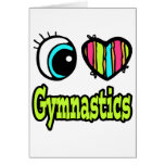 Bright Eye Heart I Love Gymnastics Greeting Cards