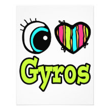Bright Eye Heart I Love Gyros Custom Invite
