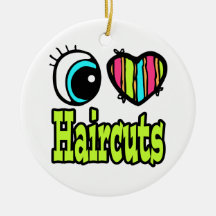 Bright Eye Heart I Love Haircuts Christmas Tree Ornaments