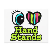 Bright Eye Heart I Love Hand Stands Postcard