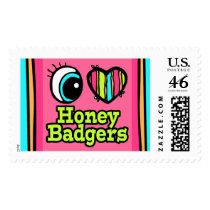 Bright Eye Heart I Love Honey Badgers Postage