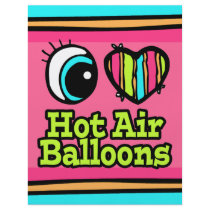 Bright Eye Heart I Love Hot Air Balloons Flyer Design
