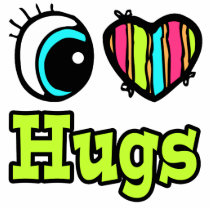Bright Eye Heart I Love Hugs Photo Cutouts