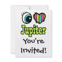 Bright Eye Heart I Love Jupiter Personalized Announcement