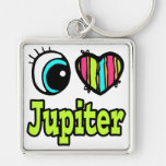 Bright Eye Heart I Love Jupiter Key Chain