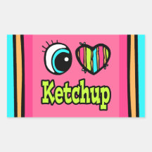 Bright Eye Heart I Love Ketchup Stickers