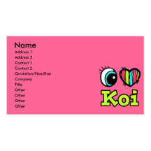 Bright Eye Heart I Love Koi Business Cards