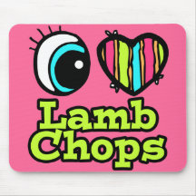 Bright Eye Heart I Love Lamb Chops Mouse Pads