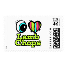 Bright Eye Heart I Love Lamb Chops Postage Stamp