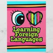 Bright Eye Heart I Love Learning Foreign Languages Full Color Flyer
