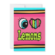 Bright Eye Heart I Love Lemons Personalized Invites
