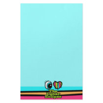 Bright Eye Heart I Love Lunar Eclipse Stationery Paper