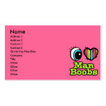 Bright Eye Heart I Love Man Boobs Business Card