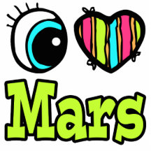 Bright Eye Heart I Love Mars Acrylic Cut Out