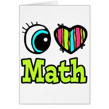 Bright Eye Heart I Love Math Cards